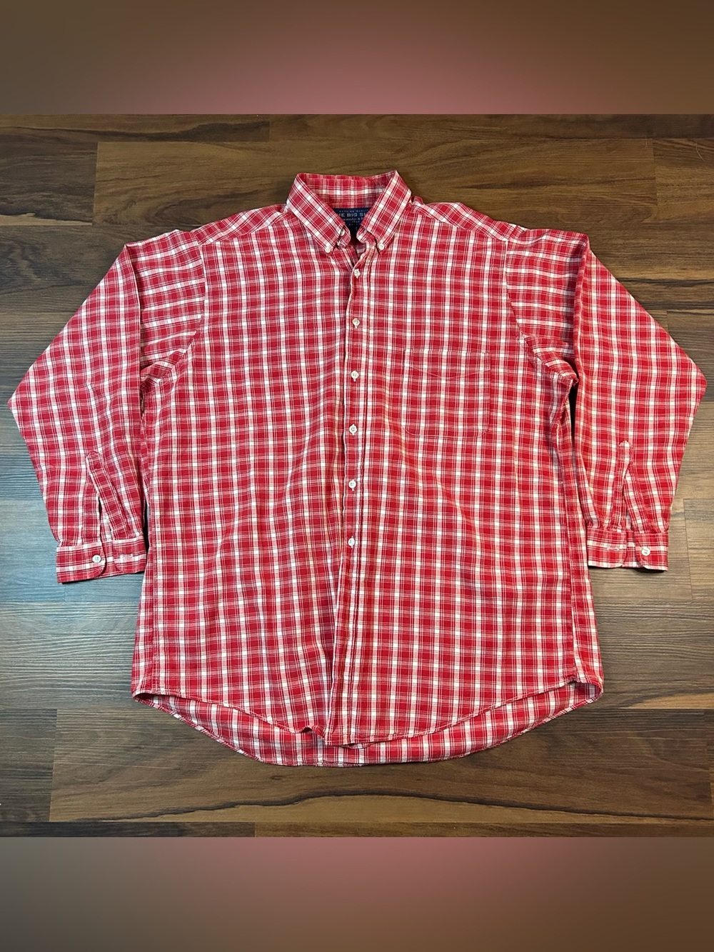Vintage 80s/90s Abercrombie & Fitch Red and White Plaid Button-Down Shirt